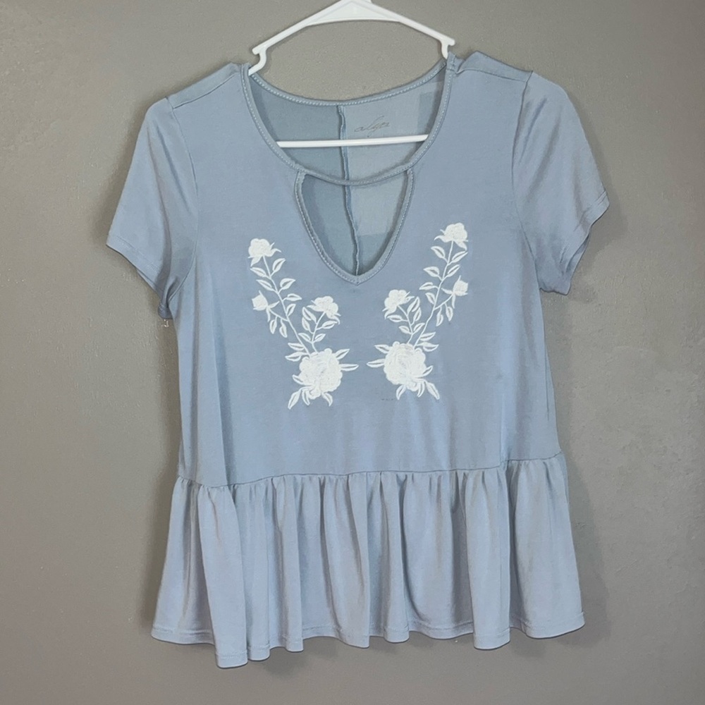 cute blouse with lace flowers